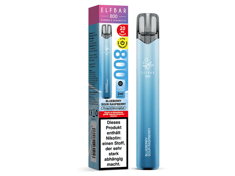 ELFBAR 800 - "Blueberry Sour Raspberry" (Blaubeere, saure Himbeere) - E-Shisha - 20 mg - 800 Züge