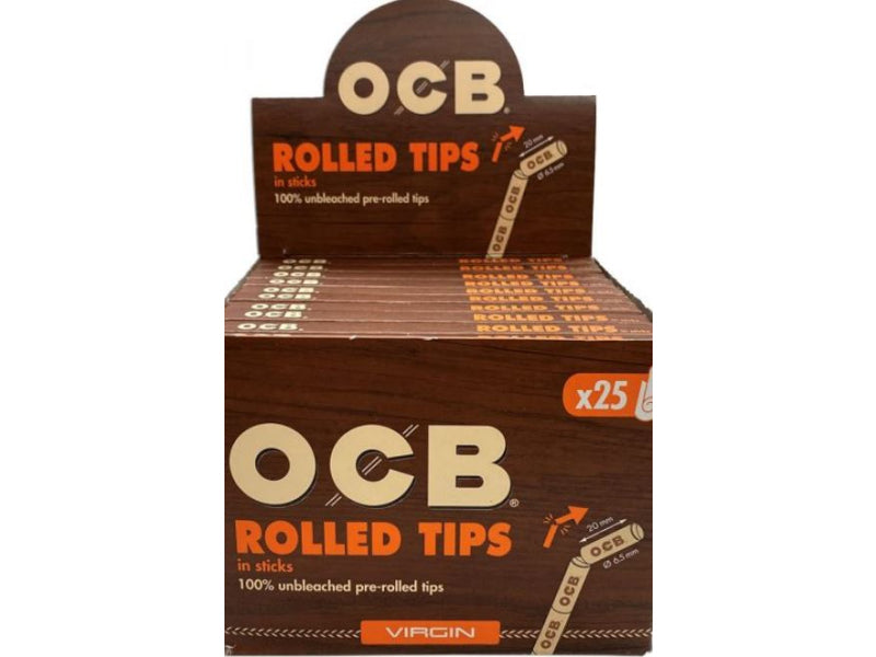 OCB Filter Tips Rolled Virgin in Sticks, 20 Packungen a 25 Tips