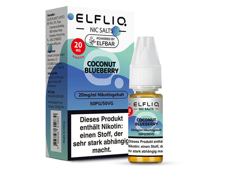 ELFBAR Elfliq - Coconut Blueberry (Kokosnuss, Blaubeere) - Liquid - 20 mg/ml - 10 ml
