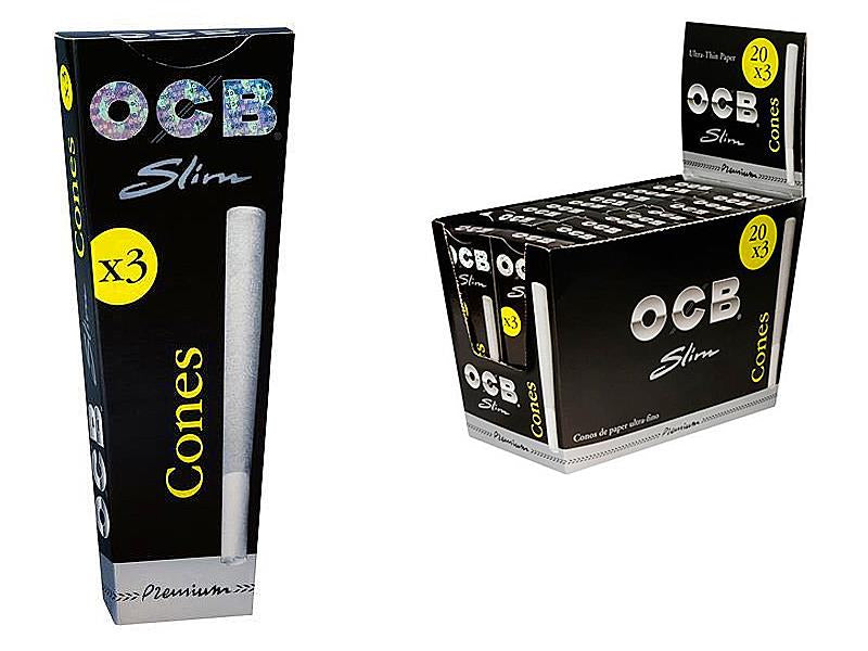 OCB Cones Schwarz Premium Slim 20 x 3 Stück