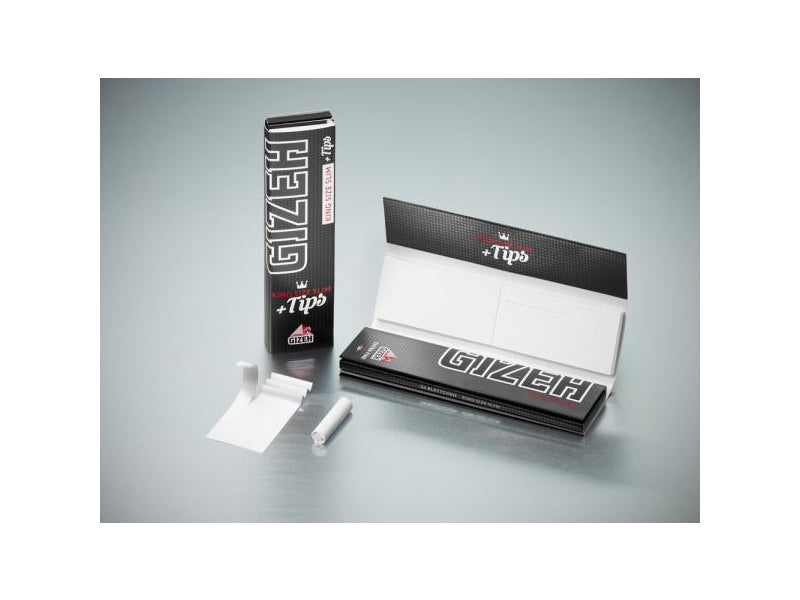 Gizeh Black King Size Slim 26 Hefte je 34 Blatt + 34 Tips