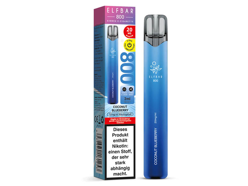 ELFBAR 800 - "Coconut Blueberry" (Kokusnuss, Blaubeere) - E-Shisha - 20 mg - 800 Züge
