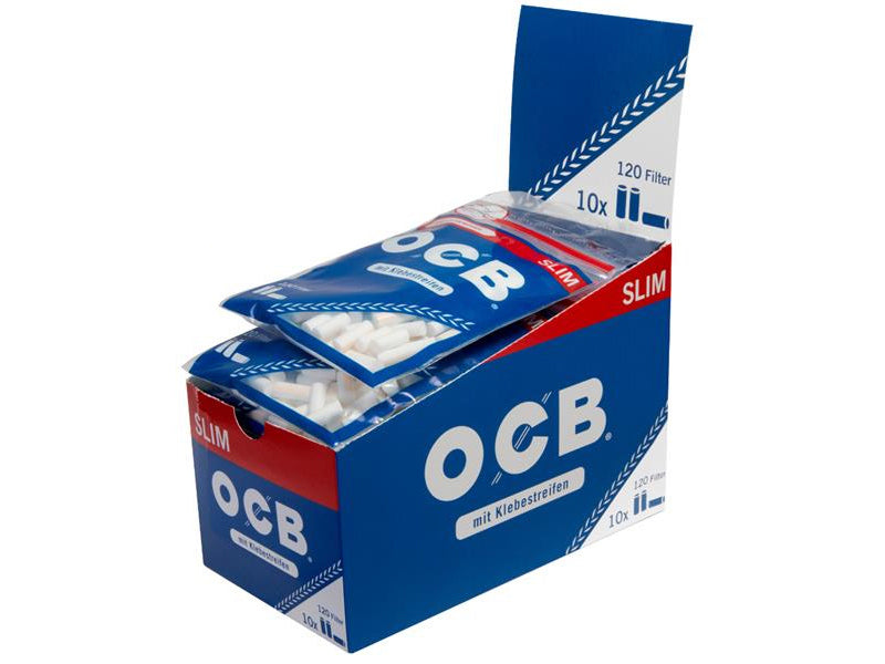 OCB Filter Slim 6mm, mit Klebestreifen, 10 Beutel je 120 Filter
