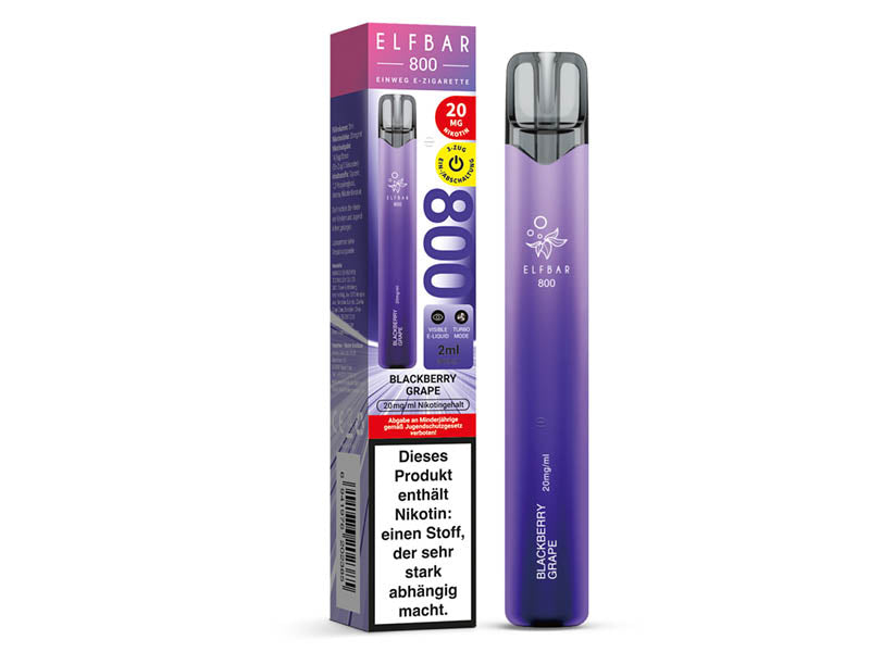 ELFBAR 800 - "Blackberry Grape" (Brombeere, Traube) - 20 mg - 800 Züge