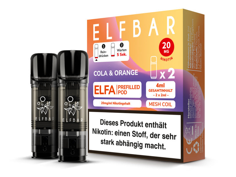 ELFBAR ELFA Prefilled Pod - Cola & Orange (Cola, Orange) - 20mg - 2er Set