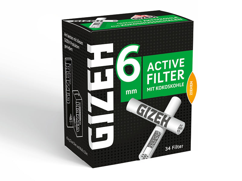 Gizeh Black Filter Aktiv-Kohle 6mm, 34 Stück