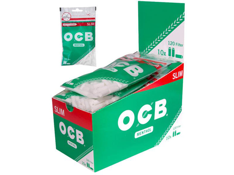 OCB Filter Slim Menthol 6 mm, 10 Beutel je 120 Filter