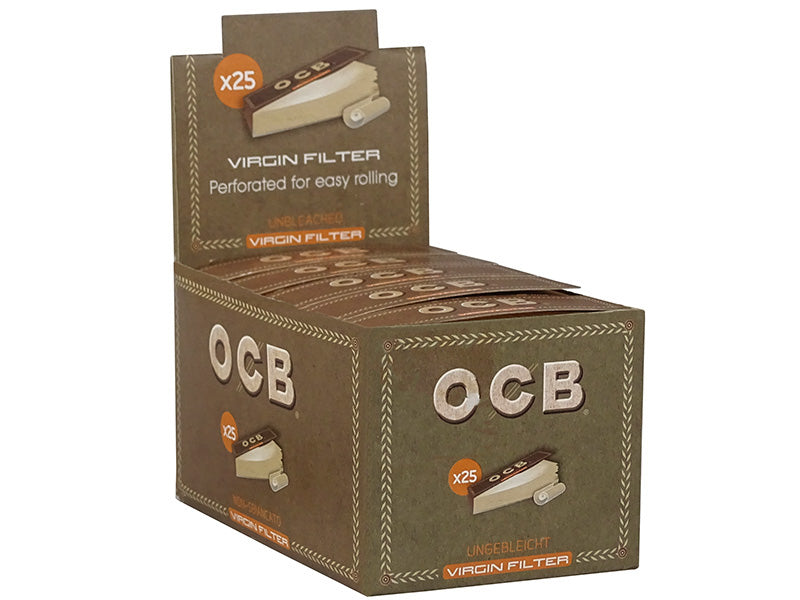 OCB Filter Tips Virgin Ungebleicht 25 Hefte je 50 Tips