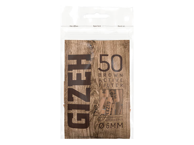 Gizeh Active Filter Brown 6mm, 50 Stück