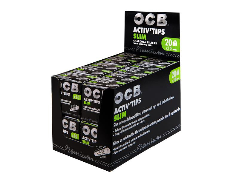 OCB Filter Slim Activ Tips Aktivkohle 7mm, 10er Schachtel