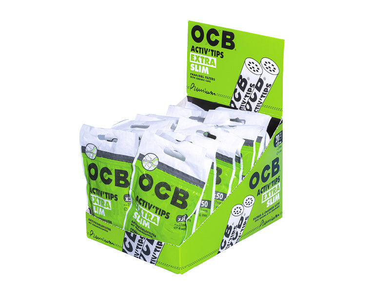 OCB Filter Extra Slim Activ'Tips Aktivkohle 6mm, 50 Stück