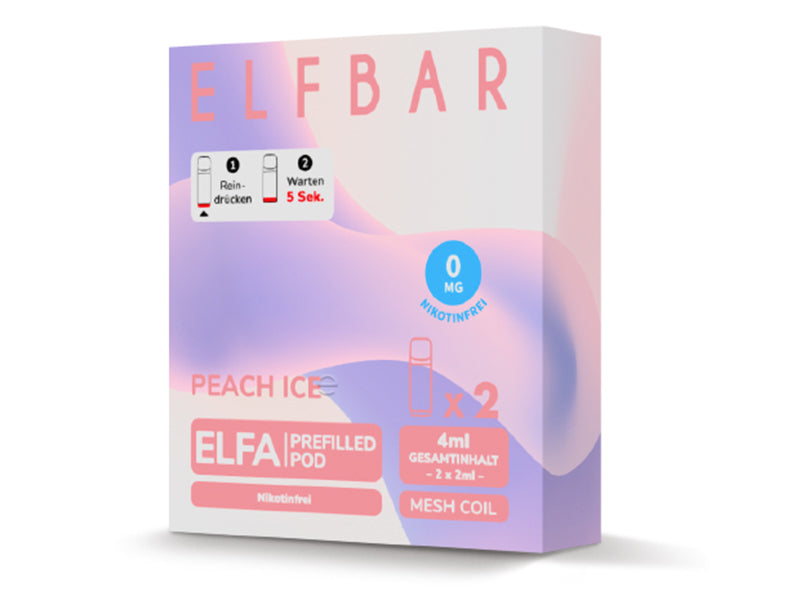 ELFBAR ELFA Prefilled Pod - Peach Ice (Pfirsich, Eis) - 0mg - 2er Set