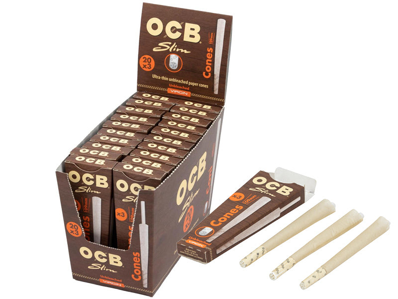 OCB Cones Virgin unbleached Slim 20x3 Stück