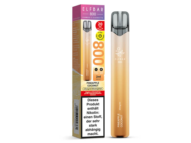 ELFBAR 800 - "Pineapple Coconut" (Ananas, Kokosnuss) - 20 mg - 800 Züge