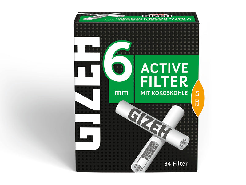 Gizeh Black Filter Aktiv-Kohle 6mm, 34 Stück