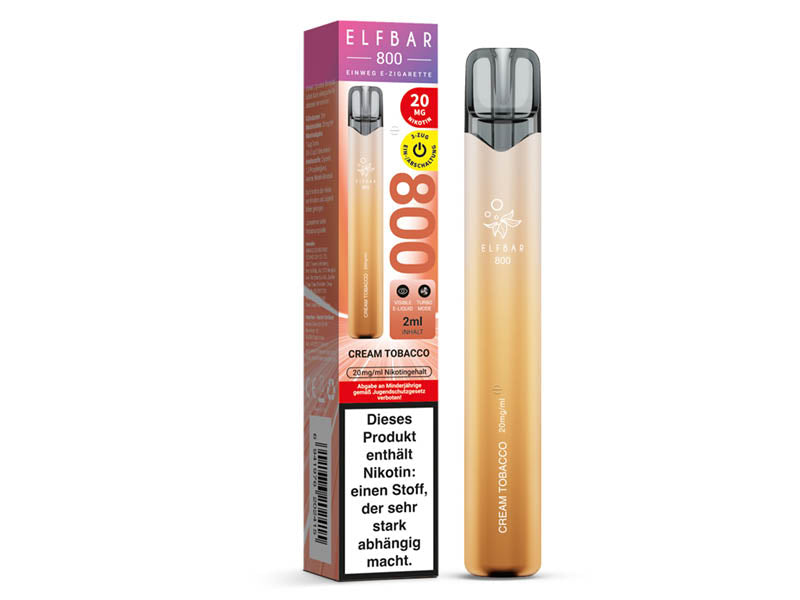 ELFBAR 800 - "Creamy Tobacco" (Tabak) - 20 mg - 800 Züge