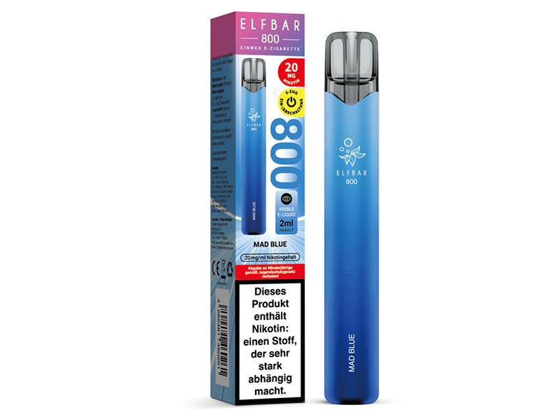 ELFBAR 800 - "Mad Blue" (Beerenmix) - E-Shisha - 20 mg - 800 Züge