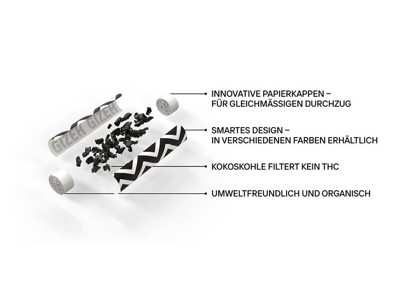 Gizeh Active Filter Black 6mm, 50 + 10 Procell Active Filter