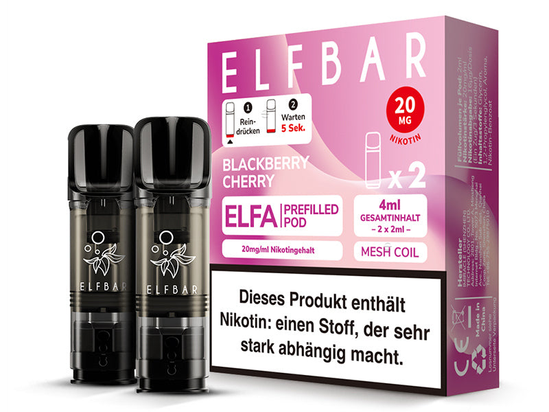 ELFBAR ELFA Prefilled Pod - Blackberry Cherry (Brombeere, Kirsche) - 20mg - 2er Set