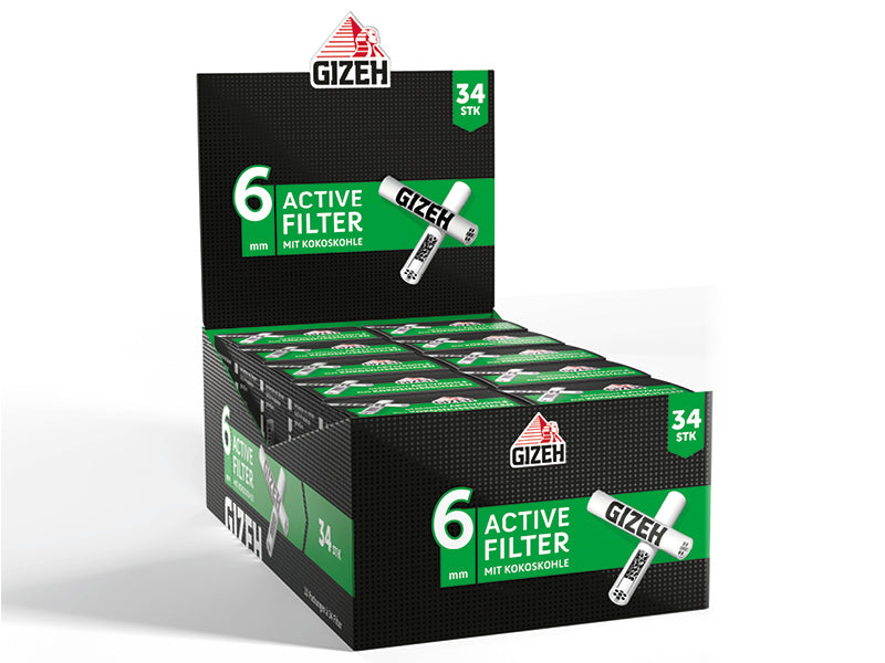 Gizeh Black Filter Aktiv-Kohle 6mm, 34 Stück