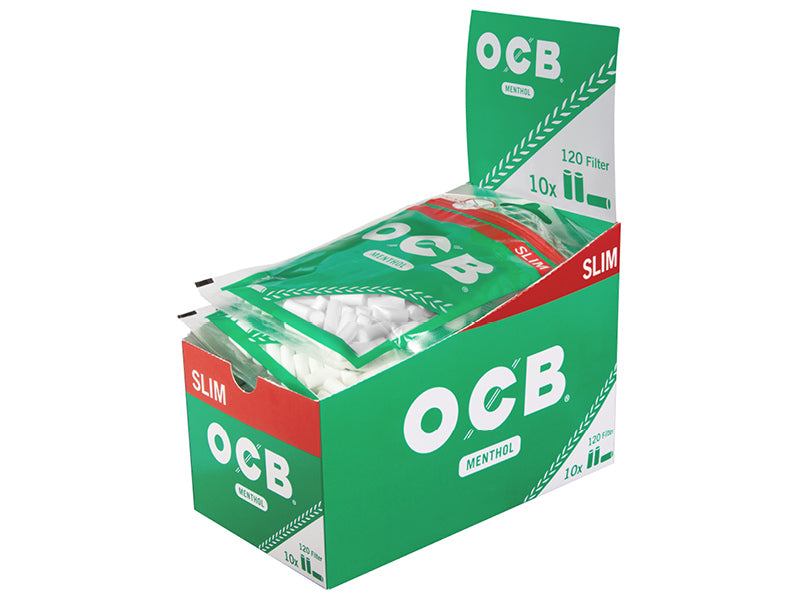 OCB Filter Slim Menthol 6 mm, 10 Beutel je 120 Filter