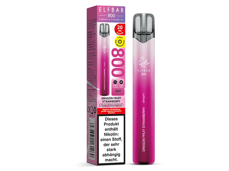 ELFBAR 800 - "Dragon Fruit Strawberry" (Drachenfrucht, Erdbeere) - E-Shisha - 20 mg - 800 Züge