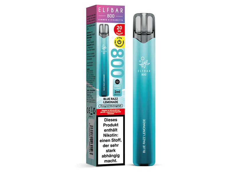 ELFBAR 800 - "Blue Razz Lemonade" (Blaue Himbeerlimonade) - E-Shisha - 20 mg - 800 Züge
