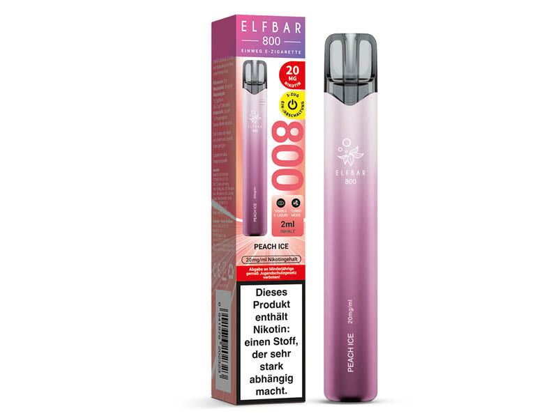 ELFBAR 800 - "Peach Ice" (Pfirsich, Eis) - 20 mg - 800 Züge