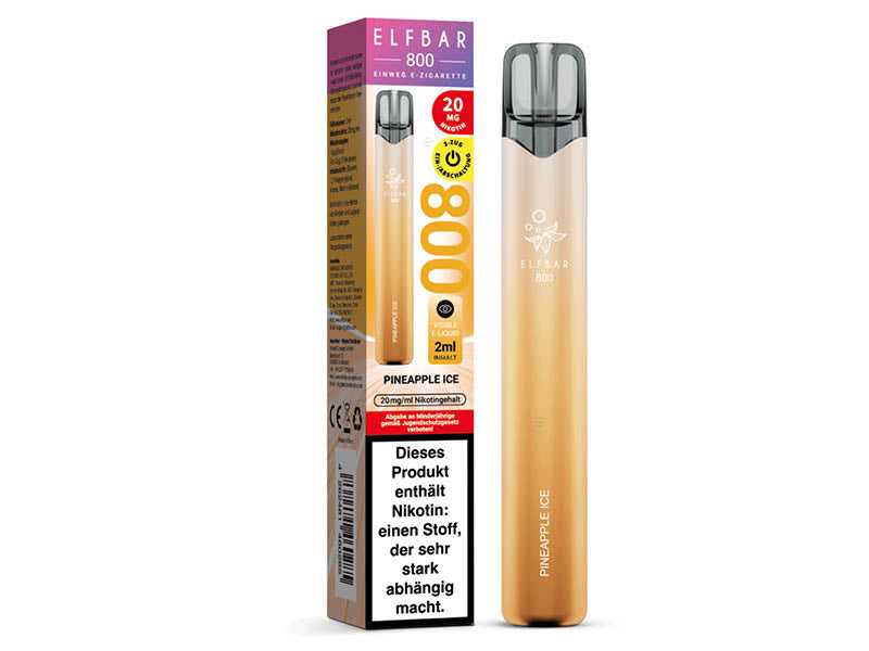 ELFBAR 800 - "Pineapple Ice" (Ananas, Eis) - E-Shisha - 20 mg - 800 Züge
