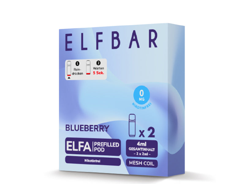 ELFBAR ELFA Prefilled Pod - Blueberry (Blaubeere) - 0mg - 2er Set