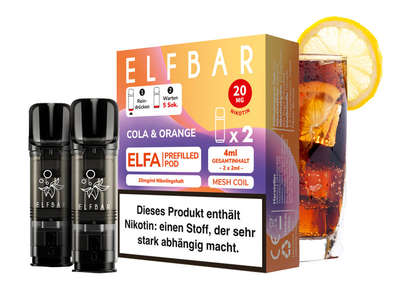ELFBAR ELFA Prefilled Pod - Cola & Orange (Cola, Orange) - 20mg - 2er Set