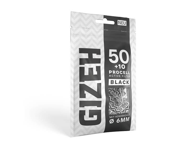 Gizeh Active Filter Black 6mm, 50 + 10 Procell Active Filter